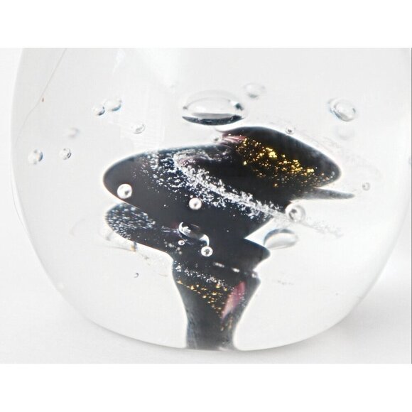 Vintage Art Glass Paperweight Swirl Controlled Bubble Signed Wild Craft - Picture 3 of 5